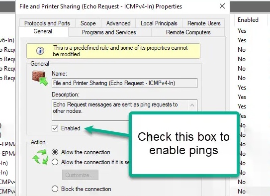 Как разрешить ping в Windows Server 2019