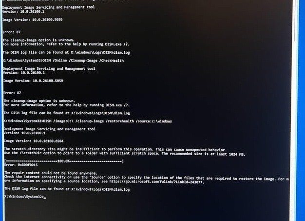 Использование DISM и SFC для решения проблем в Windows